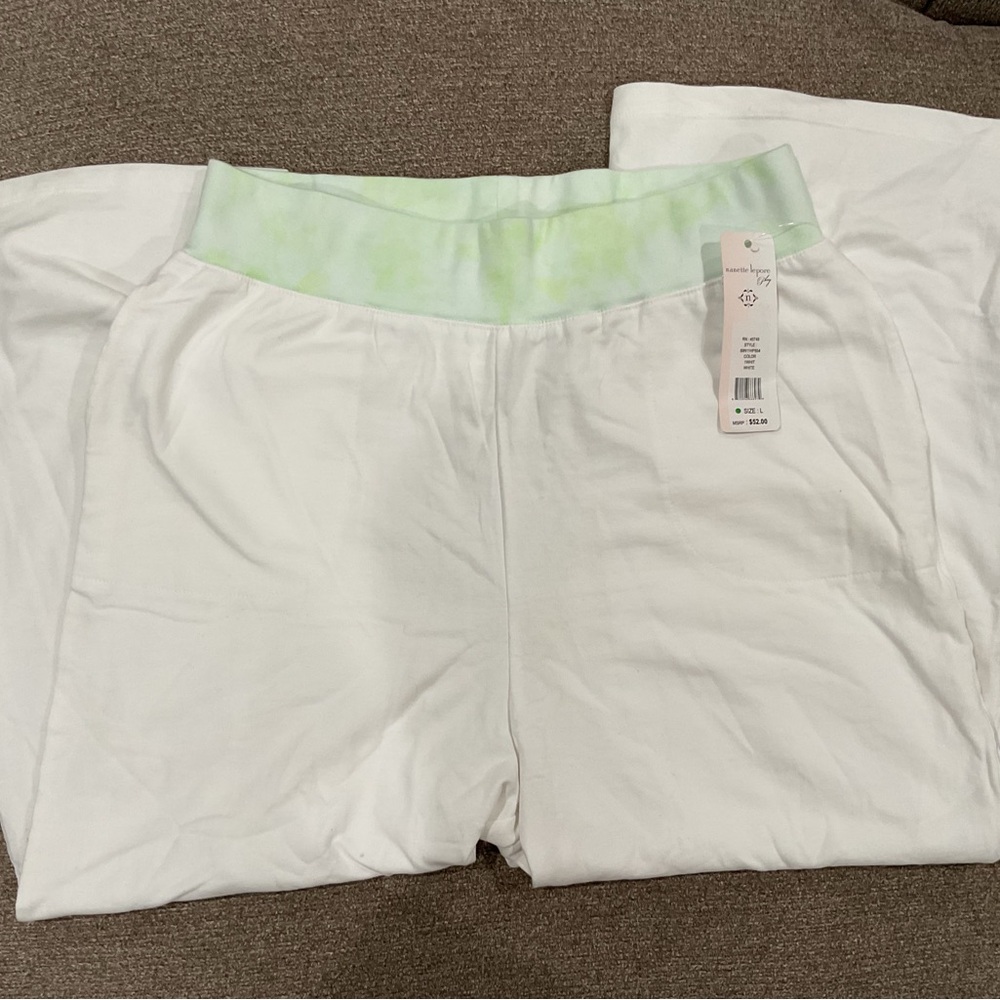 Nanette lepore play nwt white pants size large pull on